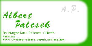 albert palcsek business card